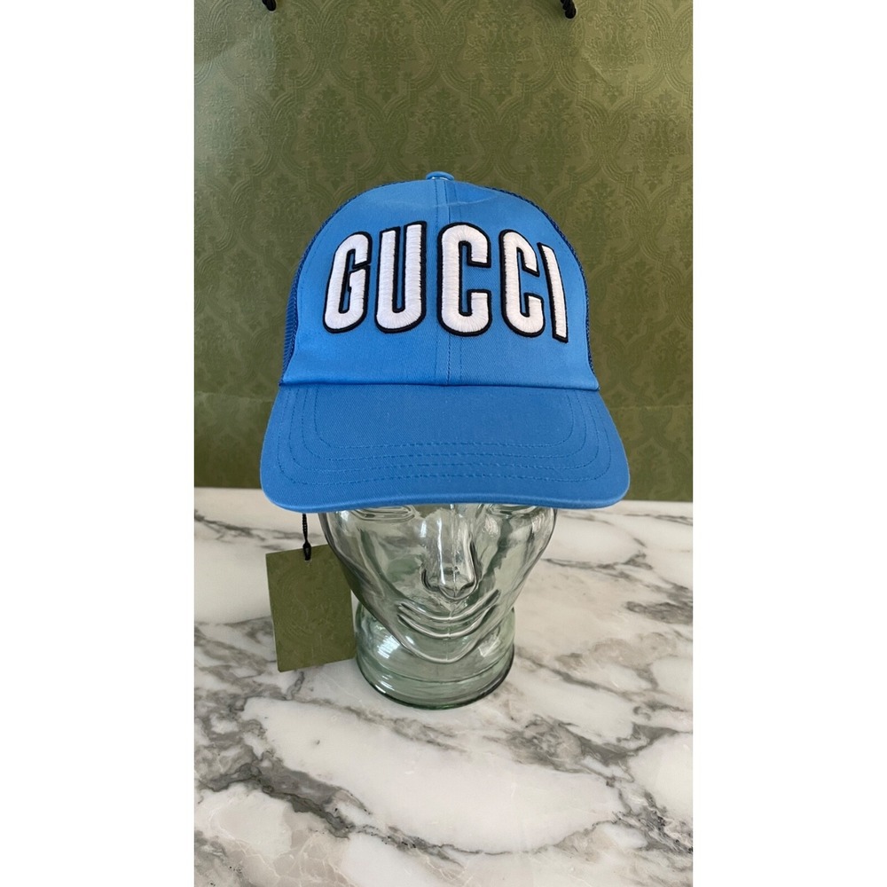Gucci 701324 Logo‎ Blue Baseball Hat Size XS